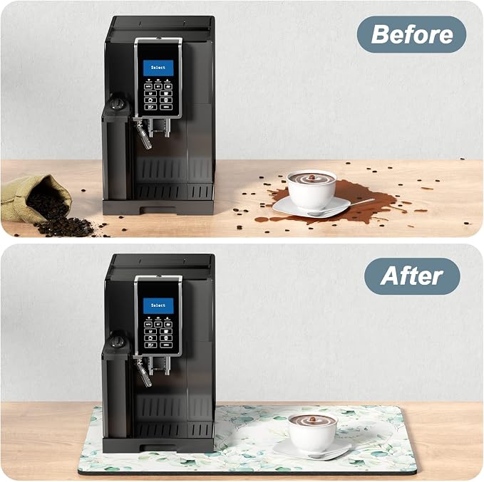 Rnivvi Coffee Mat, Hide Stain Rubber Backed Absorbent Dish Drying Pad - Image 6