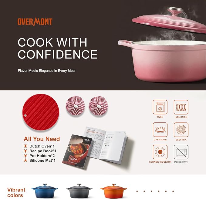 Overmont Enameled Cast Iron Dutch Oven - Image 6