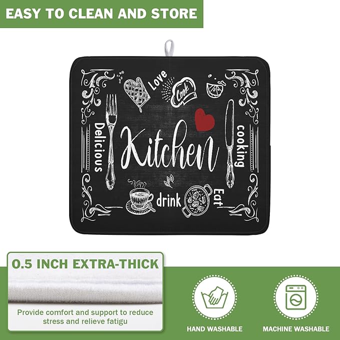 Dish Drying Mats for Kitchen Counter 16 x 18 Inch, Kitchen Drying Mat - Image 5