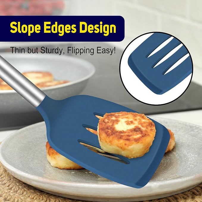 HOTEC Silicone Spatula Set of 2 Heat-Resistant 600°F & BPA-Free Kitchen - Image 6