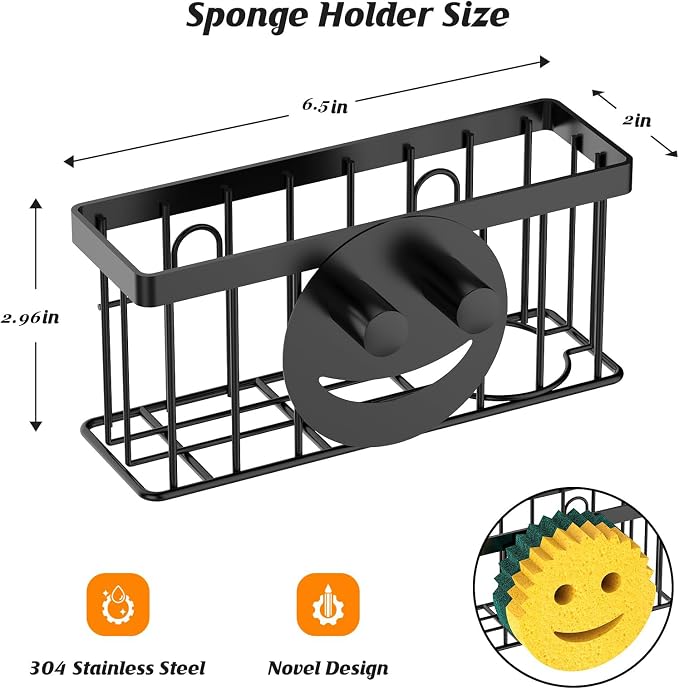 MURLONG Sponge Holder Smiley Face, Sink Caddy - Image 2