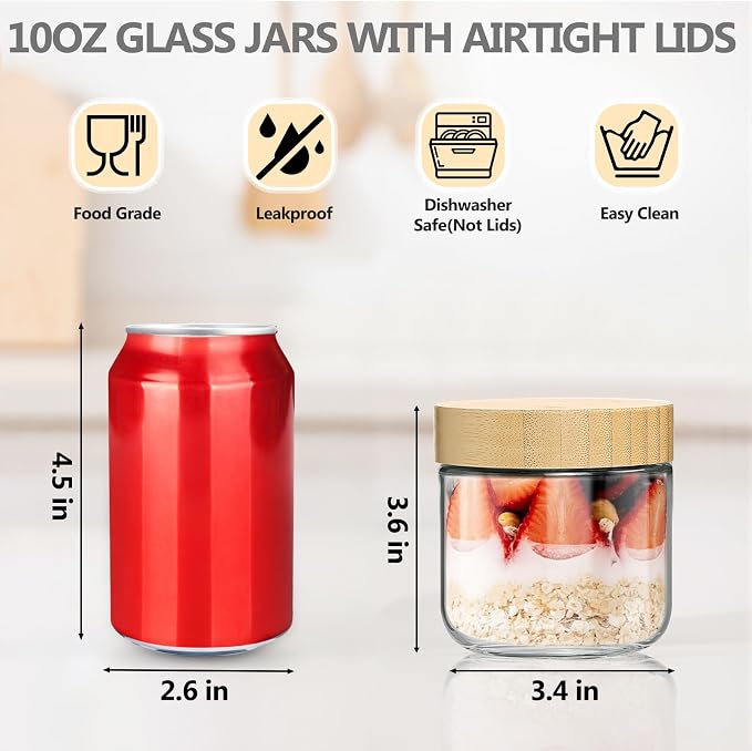 TBWIND 4 Pack 10oz Glass Jars - Image 3