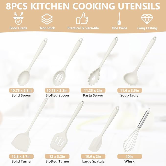 TeamFar 8 PCS Silicone Cooking Utensils - Image 2