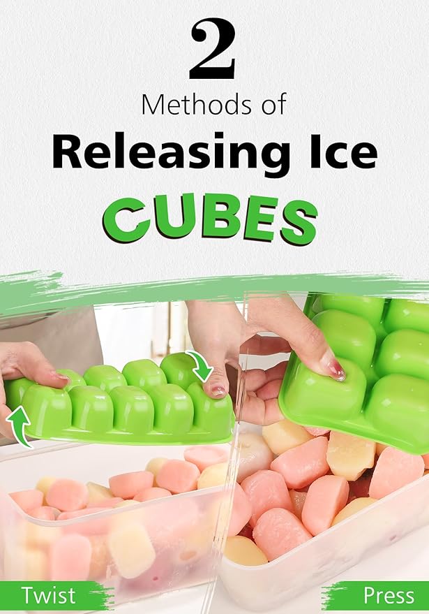 DOQAUS Ice Cube Tray with Lid and Bin - Image 2