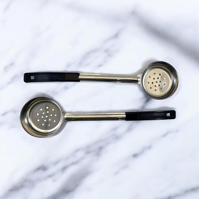 6 Ounce Slotted Stainless Steel Portion Control Ladle Spoon - Image 9