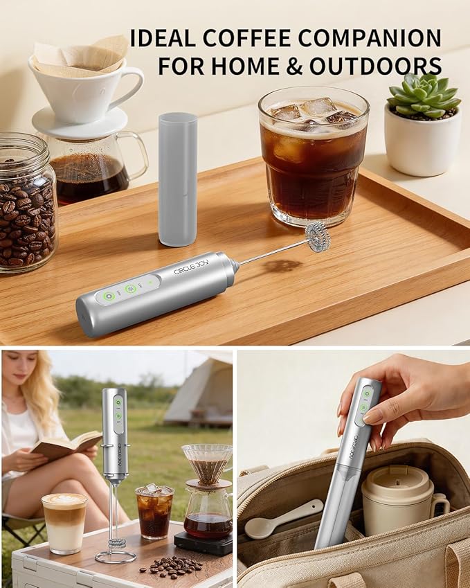 CIRCLE JOY Rechargeable 2-Speed Handheld Milk Frother - Image 2