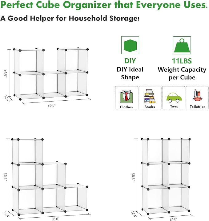 C&AHOME Cube Storage Organizer, 6-Cube Shelves Units, Closet Cabinet, DIY - Image 2