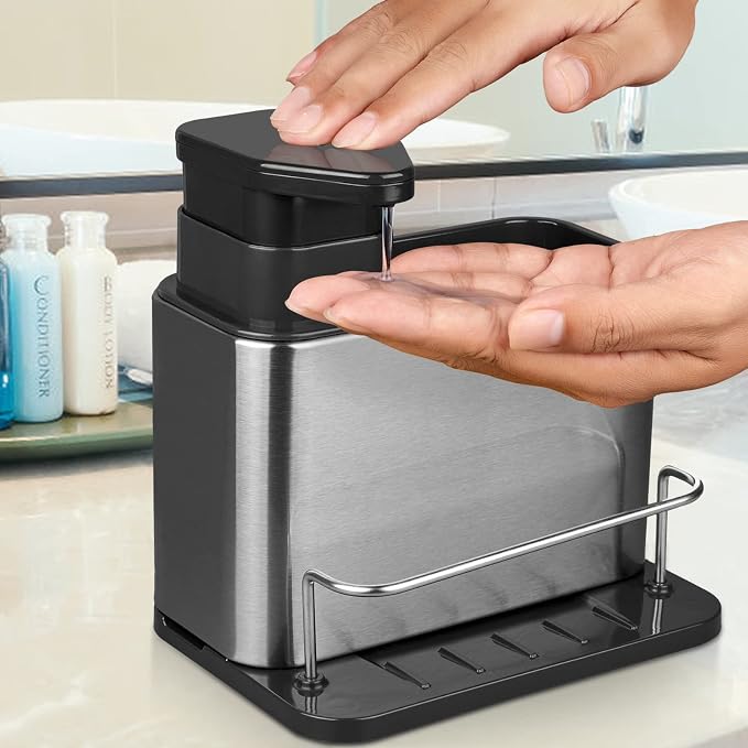 RedCall Soap Dispenser for Kitchen Sink, 3-in-1 Sponge Holder for Kitchen Sink - Image 3