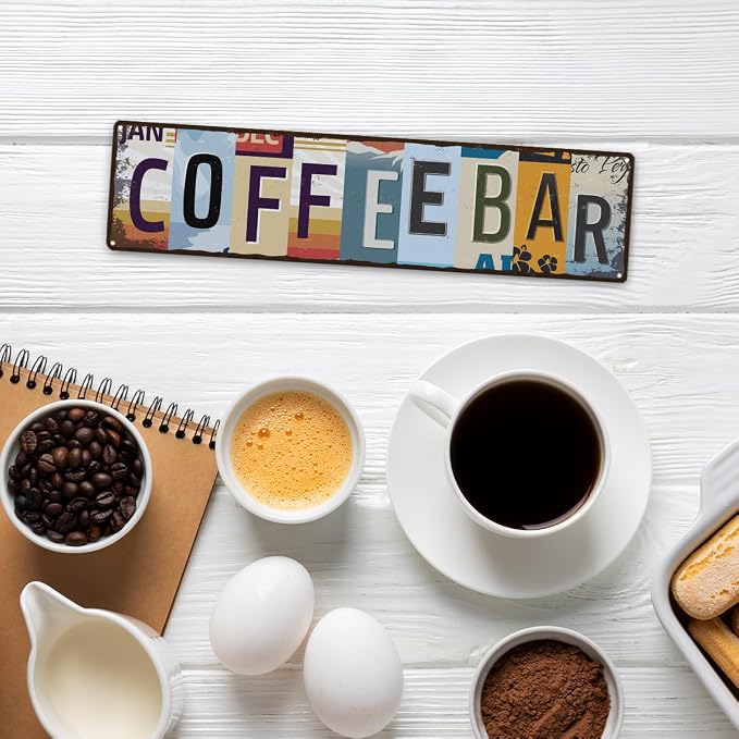 Coffee Bar Sign for Coffee Bar Decor, Retro Tin Metal Sign, Rustic Farmhouse - Image 5