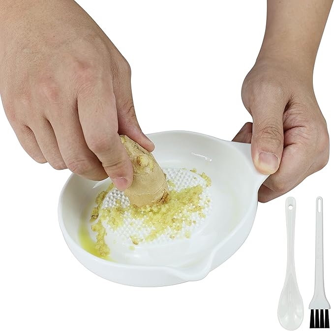 EIKS Ceramic Ginger Grater for Grinding Wasabi Fruits Vegetables Ginger Garlic by EIKS