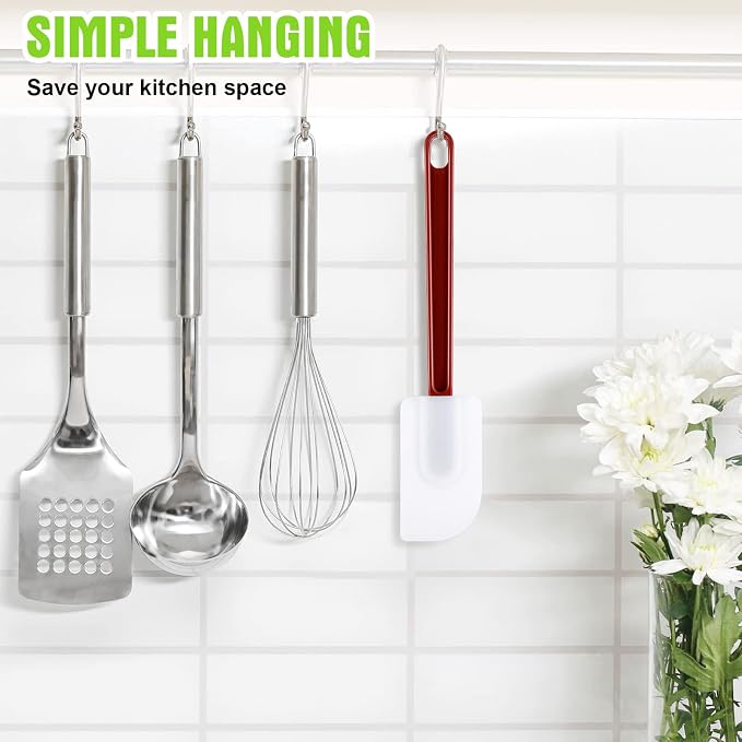 Meekoo 5 Pcs 10 Inch Rubber Spatula, 500℉ High Heat Resistant Spatulas - Image 3