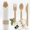 Pre Rolled Napkin and Bamboo Cutlery Set by KoalaLove