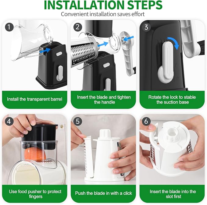 Ourokhome Rotary Cheese Grater Cheese Shredder - Image 8