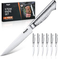 Huusk Japanese Steak Knives Set of 6-4.5" Serrated Steak Knife Set Dishwasher by HuuskKnife