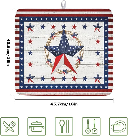 4th of July Patriotic Dish Drying Mat - Image 2