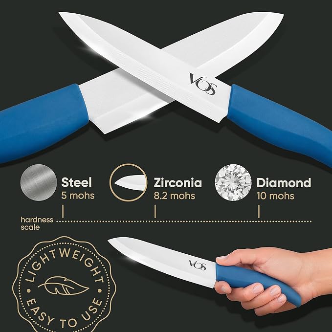 Vos Ceramic Knife Set with Block, Ceramic Knives Set - Image 3
