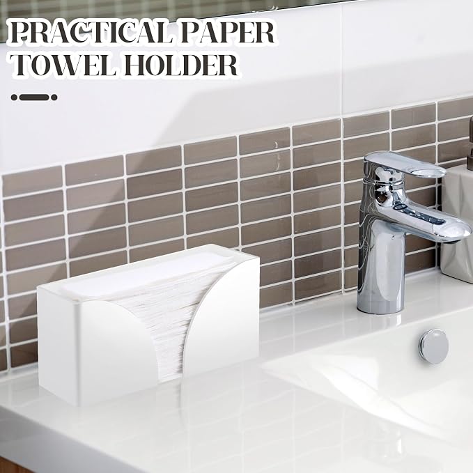 2PCS White Paper Towel Dispenser Countertop, AcrylicPaper Towel Holder - Image 5