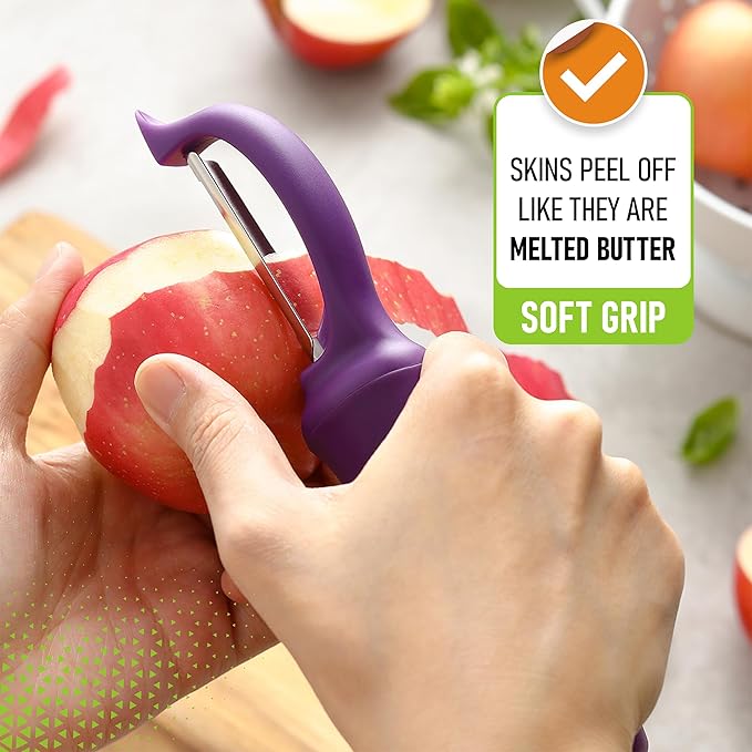 Spring Chef Professional Purple Swivel Potato Peelers - Image 4