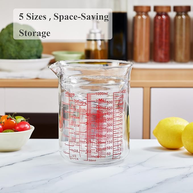 Ackers High Borosilicate Glass Measuring Cup Set - Image 6