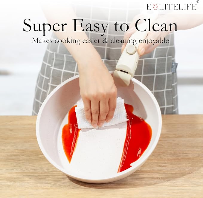 ESLITE LIFE Nonstick Ceramic Frying Pans Skillets Set - Image 7