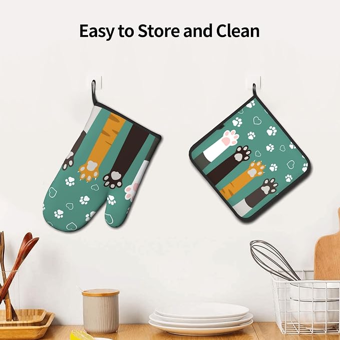 Cat Oven Mitt Potholders Sets - Image 6
