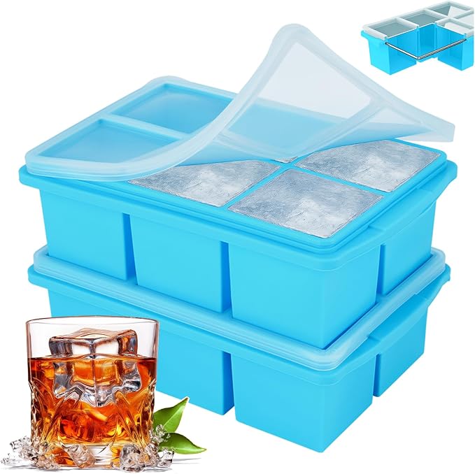 Large Ice Cube Trays for Whiskey, Silicone Ice Cube Tray, by Xomoo
