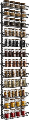 SWOMMOLY Adjustable Wall Mount Spice Rack Organizer, 12-Tier Dual-use Hanging by SWOMMOLY