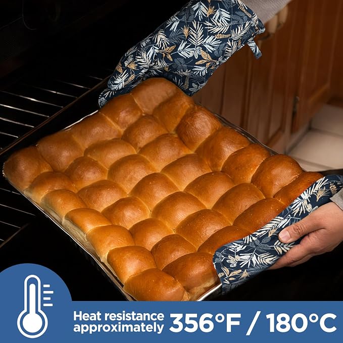 BONTHEE Oven Gloves Heat Resistant Potholder Set Oven Gloves - Image 3