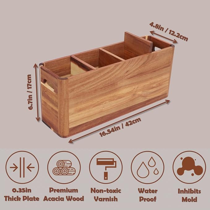 Wooden Kitchen Utensil Holder for Countertop - Image 4