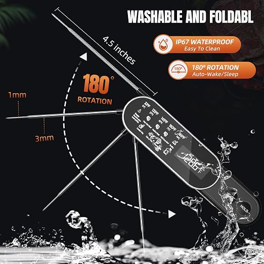 3X Faster 0.5s Instant Read Meat Thermometer, 2025 Rechargeable ±0.5℉ NIST - Image 5