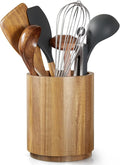Bivvclaz Acacia Wood Utensil Holder, 360°Rotating 7.2" Utensil Holder by Bivvclaz