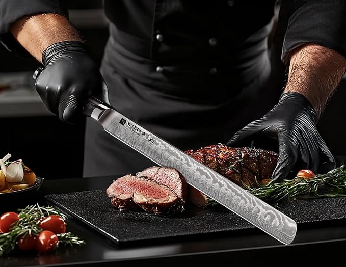 WIZEKA 12 Inch Damascus Slicing Knife - Image 6