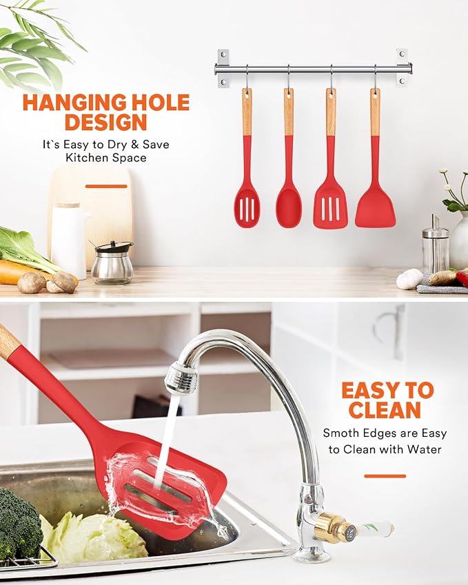 Silicone Cooking Utensils Set, Perfectly Angled - Image 6