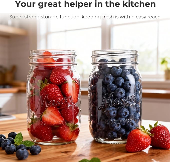 Eathtek 16 oz Glass Mason Jars - Image 4