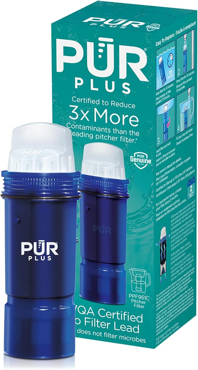 PUR Plus Lead Reducing Water Pitcher and Dispenser Replacement Filter, NSF & by PUR