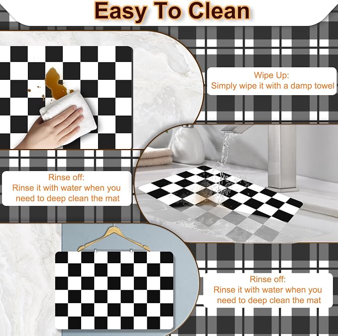 BLESWIN Dish Drying Mat for Kitchen, 15.7’’ X 17.7’’ Coffee Bar Mats for - Image 4