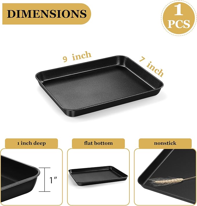 E-far Mini Toaster Oven Pan, Nonstick Carbon Steel Baking Pan - Image 2