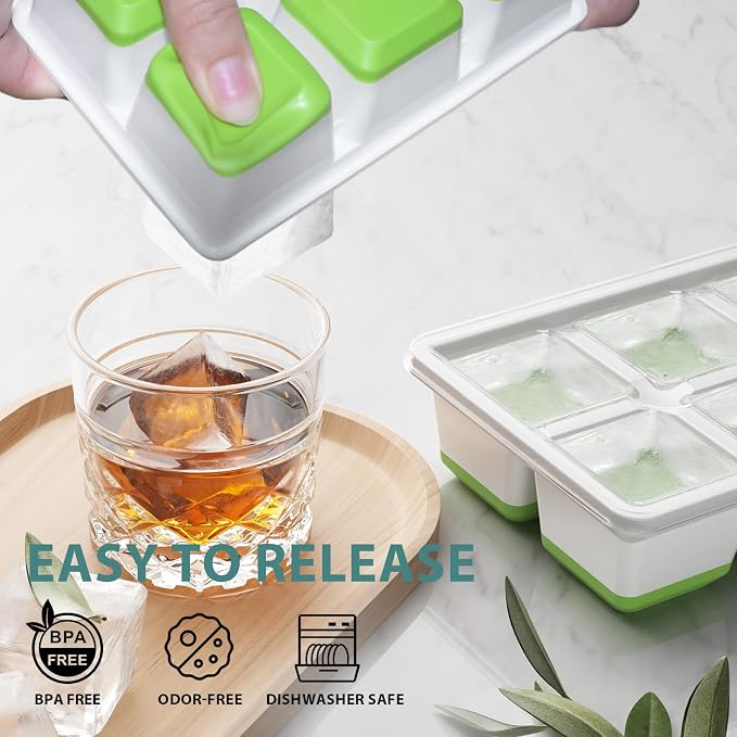 Optish Large Ice Cube Molds, 2 Pack Whiskey Square Ice Molds, 1.8 Inch Big Ice - Image 5
