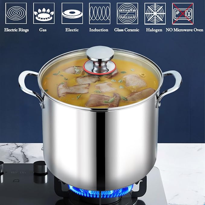 P&P CHEF 12 Quart Stainless Steel Stock Pot - Image 5