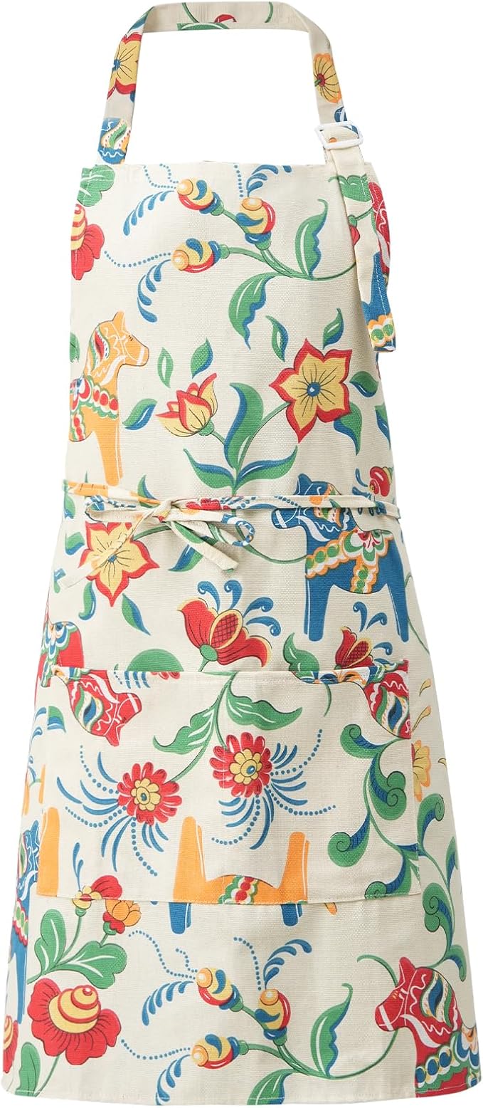 DILLMAN Aprons for Women with Pockets Cotton Linen Cooking Kitchen Baking Soft by DILLMAN