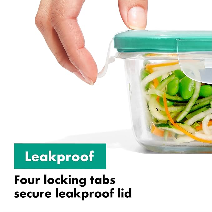 OXO Glass Food Storage Container, 1.6 Cup | Smart Seal | Leakproof | Pack of 2 - Image 3