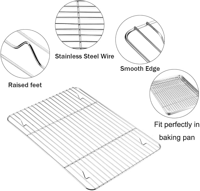 TeamFar Cooling Rack, Baking Roasting Rack Stainless Steel - Image 3