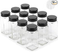 EDELHAUS Glass Spice Jars and Black Stainless Steel Lids Spice Containers by EDELHAUS