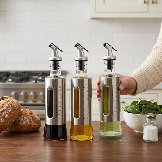 Olive Oil Dispenser for Kitchen, 2 Pack 10oz/300 ML Cooking Oil and Vinegar - Image 2