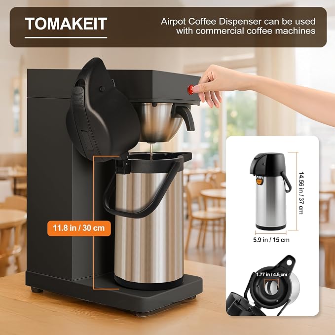 TOMAKEIT Airpot Coffee Dispenser Thermal - Image 2