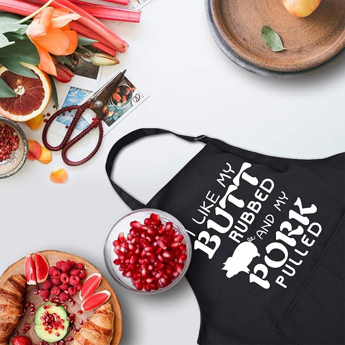 Rosoz Funny BBQ Black Chef Aprons - Image 2