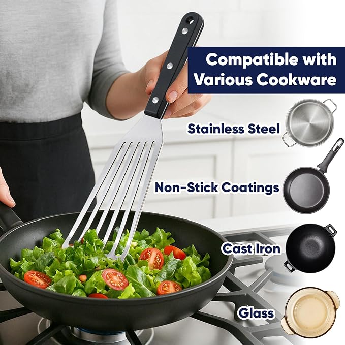 Newness Metal Fish Turner Spatula Stainless Steel - Image 3