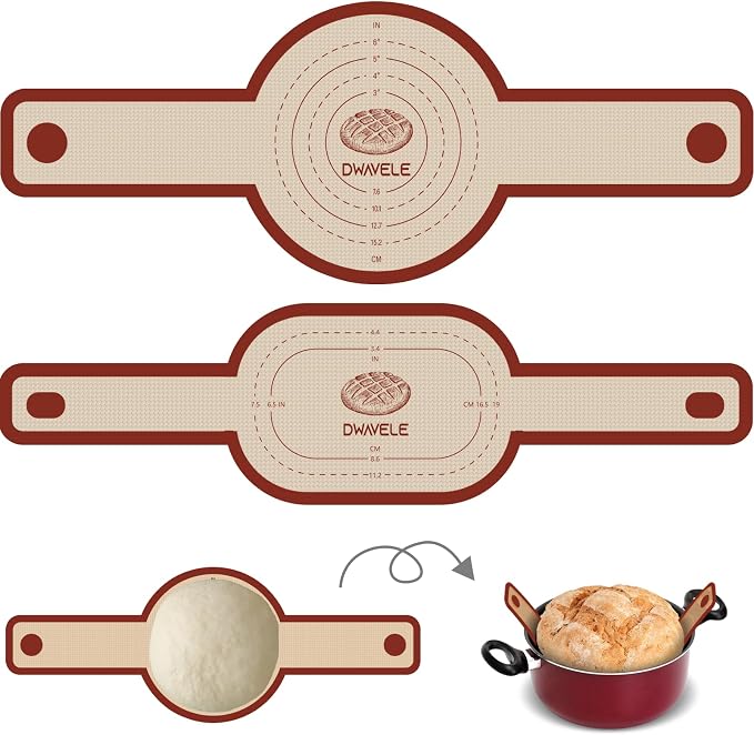 Silicone Bread Sling for Dutch Oven, Non-Stick & Easy to Clean Bread Baking Mat by Dwavele