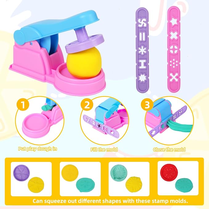 Dough Tools Set for Kids – 22 PCS Macaron Color Dough Play Tools - Image 5