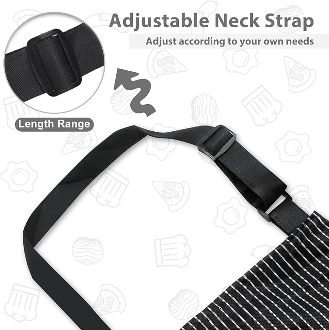 2 Pack Aprons for Women with Pockets, Kitchen Cooking Apron for Men, Adjustable - Image 5
